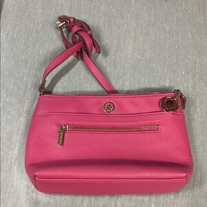 ANNE KLEIN Pink Leather Crossbody Bag